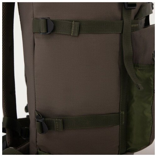 фото Рюкзак туристический, отдел на молнии, 3 наружных карманов, цвет хаки нет бренда
