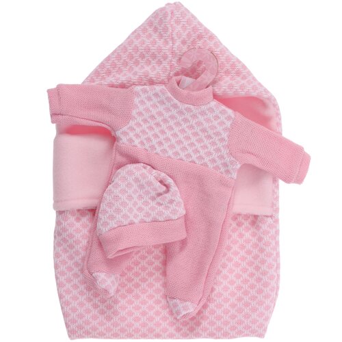 Одежда для кукол и пупсов 25 - 29 см, конверт розовый, боди-комбинезон, шапка