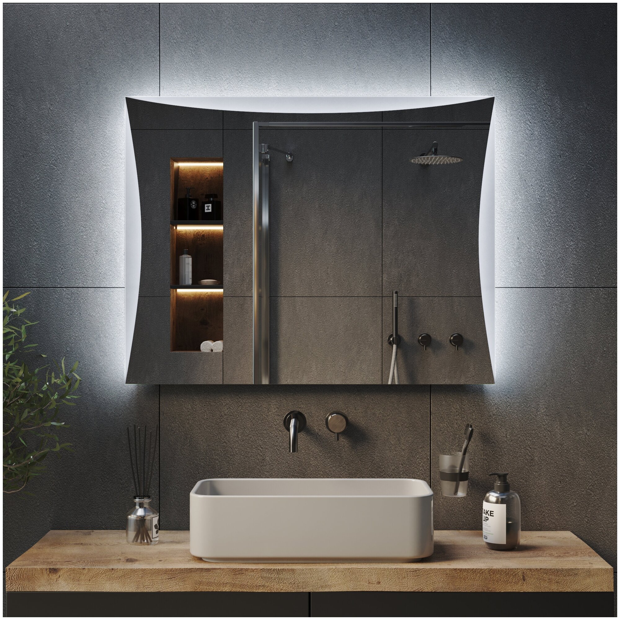 Зеркало с подсветкой Mideon - Impulse Ambilight 70х90 см