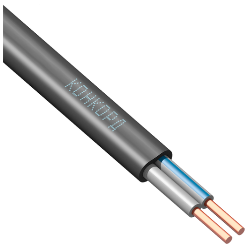 Кабель силовой ВВГ-Пнг(А)-LS 2х1.5 кв. мм Конкорд ГОСТ плоский черный 200 м