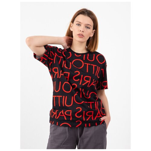 Футболка Lilians M574, размер 88, красные буквы (красный)