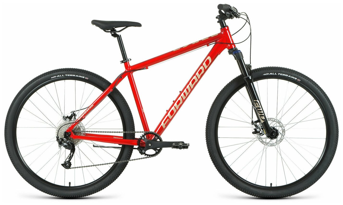 Горный велосипед Forward Buran 29 2.0 Disc, год 2021, цвет Красный-Серебристый, ростовка 19