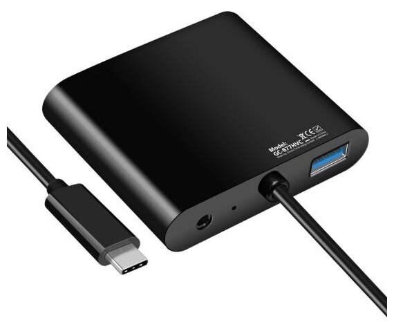 Адаптер GINZZU Type C - HDMI VGA Audio DC-jack 35mm USB30 GC-877HVC
