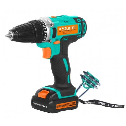 Дрель-шуруповерт акк Sturm 12В Li-Ion 2 скор 2 акк 15 Ач быстрзаряд подсв CD3212L 902200₽