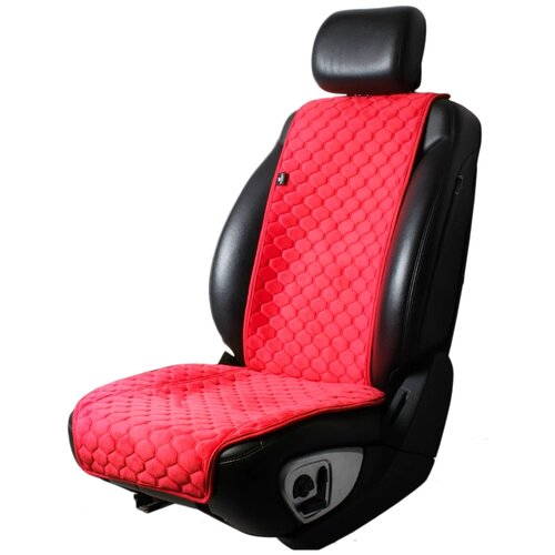 BARASHKOV/ Накидка LUX из велюра на переднее сиденье автомобиля. Модель M/ Красный