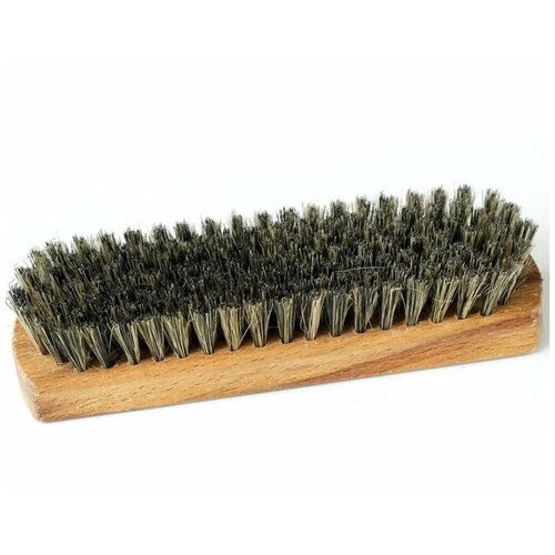 Щетка для полировки обуви Guin - большая, натуральный темный ворс, ручка бук, 160*48*16