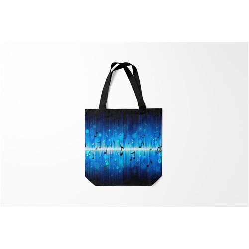 фото Сумка-шоппер / 40х40 см / популярные иллюстрации / ноты абстракция музыка burnettie