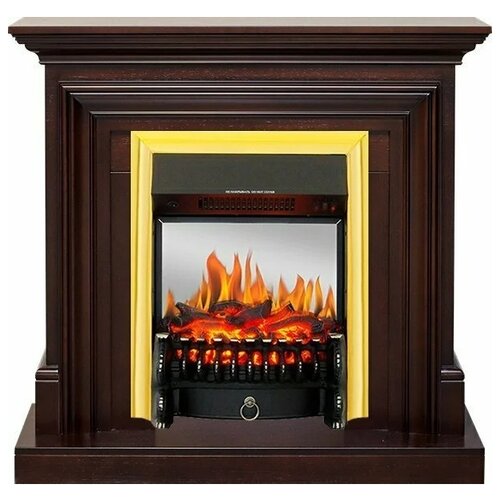 Электрический камин Royal Flame Fobos FX M Brass + Bradford 2 кВт 105 см 101 см 32 см темный дуб камин royal flame valletta белый с fobos fx brass