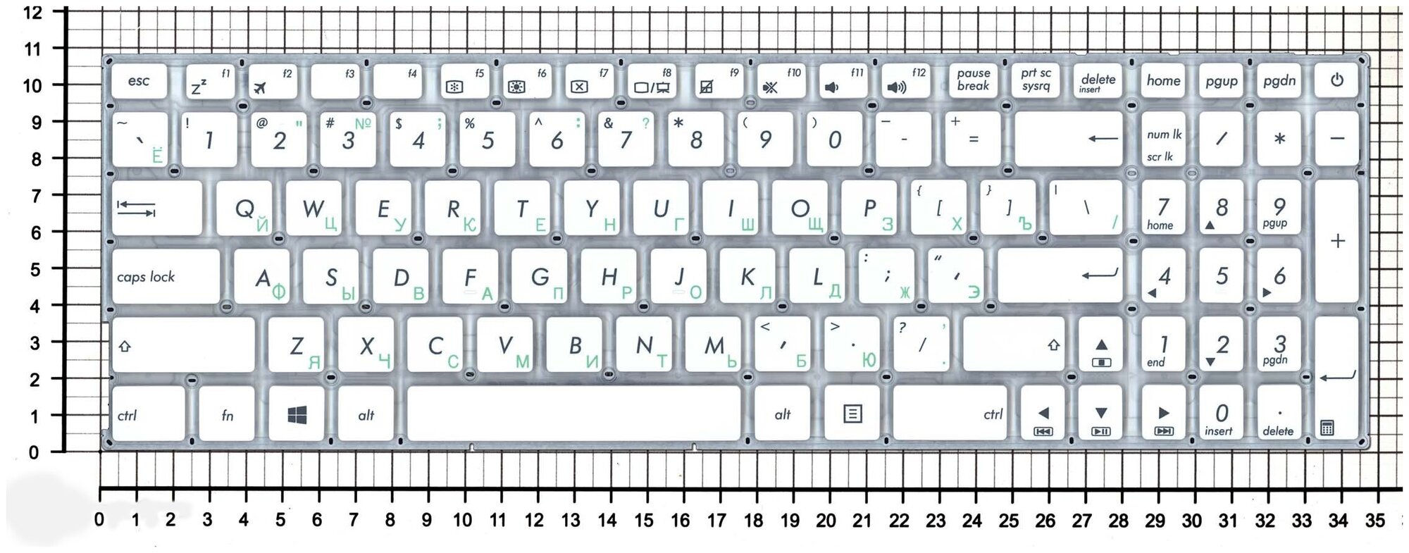 Клавиатура для ноутбука Asus X540SA белая без рамки