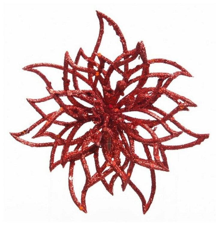 Пуансеттия на клипсе красная 15х9 см Kaemingk