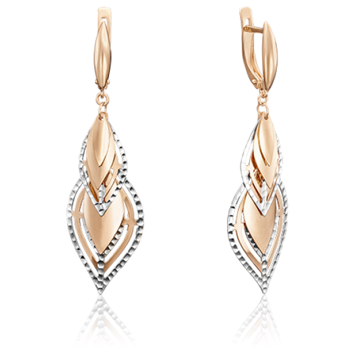 PLATINA jewelry Серьги из красного золота без камней 02-3608-00-000-1110-04