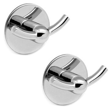 Крючки для ванной / кухни ST двойные на клейкой ленте (комплект 2 шт.)