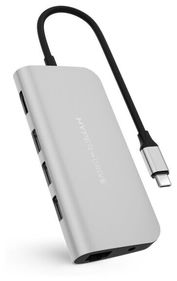 Мульти хаб HyperDrive POWER 9-in-1 USB-C Hub серый (HD30F-GRAY)