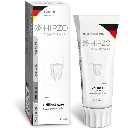 Hipzo Зубная паста Brilliant Care сияющая белоснежная улыбка, 75 мл
