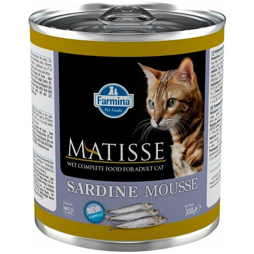 влажный корм farmina matisse codfish mousse для взрослых кошек мусс с треской 6 300 г Farmina MATISSE Sardine Mousse мусс для взрослых кошек с сардинами 300 г