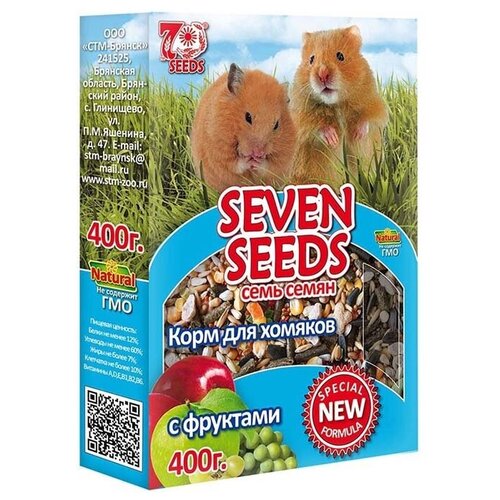 Корм SEVEN SEEDS SPECIAL для хомяков, с фруктами, 400 г корм для кроликов seven seeds полнорационный special 400 г