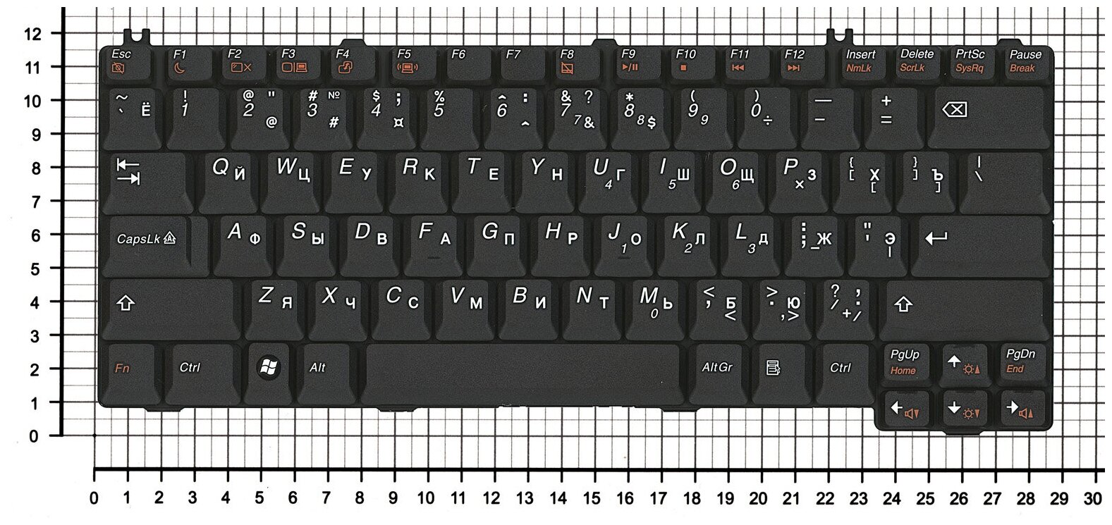 Клавиатура для ноутбука Lenovo IdeaPad 3000 G530a черная