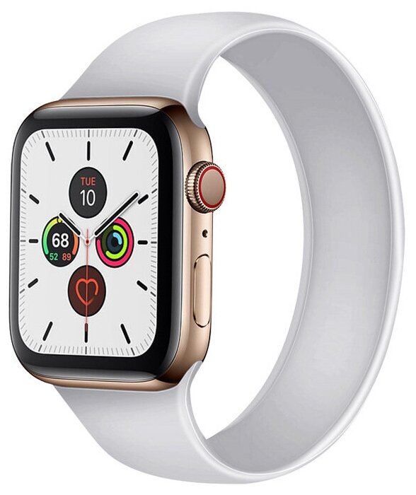 Монобраслет силиконовый ремешок Emilion Monoband для умных часов Apple Watch Series 1-7, Белый (42-44/45, 140 мм)