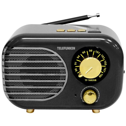 Радиоприемник Telefunken TF-1682UB черный с золотым 222300₽