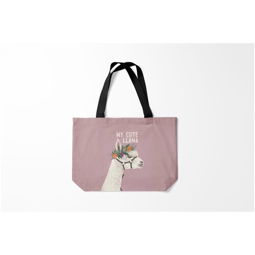 фото Сумка-шоппер / 46х35 см / звери / ламы my cute llama burnettie
