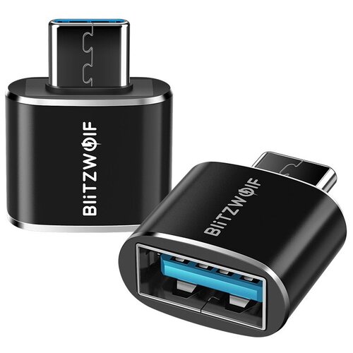 Адаптер-переходник BlitzWolf BW-A4 Type-C to USB 2.0 OTG Adapter Converter 2 шт Black type c to usb 3 0 adapter otg usb c to type c male female converter connector 35ea