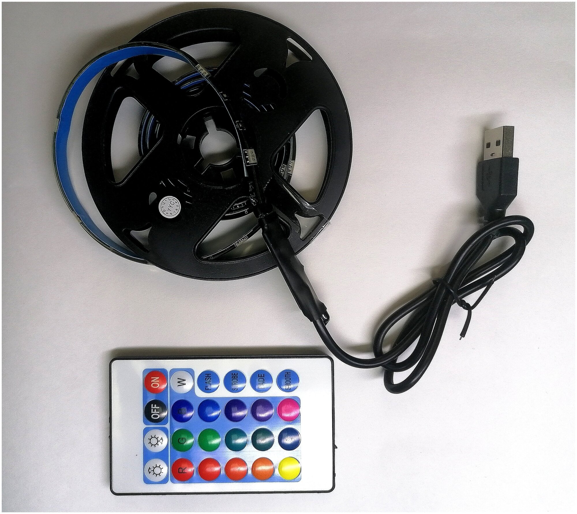 Светодиодная лента для подсветки телевизора/5050RGB/подключение USB/с пультом управления - фотография № 13
