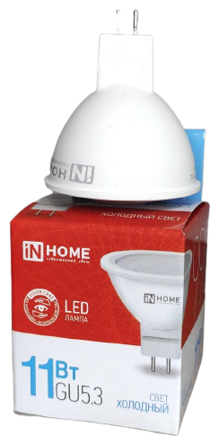 Упаковка светодиодных ламп 10 шт. In Home LED-VC 990lm GU5.3 JCDR 11Вт 6500 К