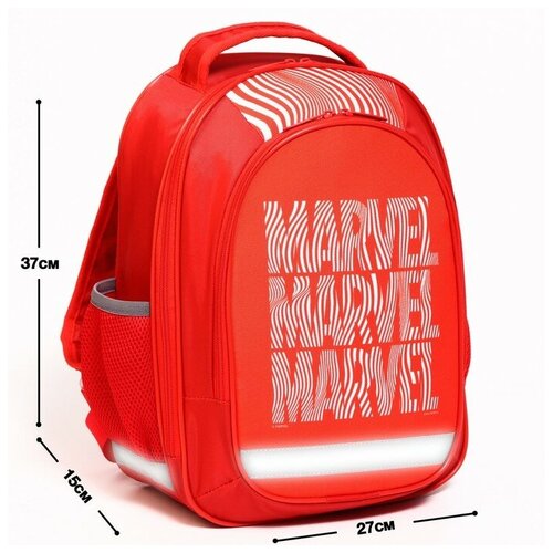 Рюкзак школьный с эргономической спинкой Мстители Marvel, 37*27*16 см, красный рюкзак школьный с эргономической спинкой молния макуин тачки 37 26 13 см красный disney