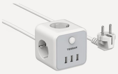 Изображение товара Сетевой фильтр Tessan TS-301, серый