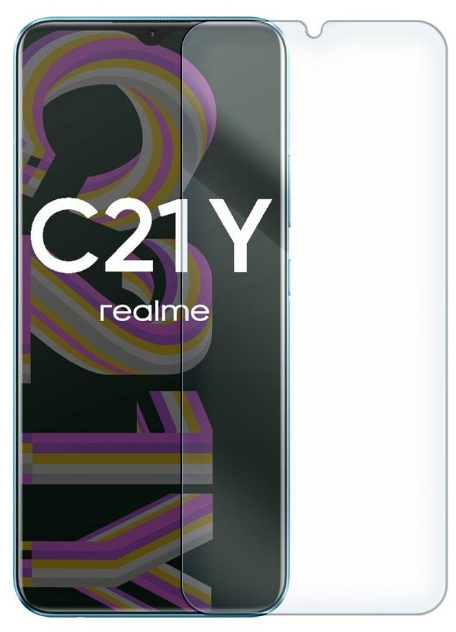 Стекло защитное гибридное Krutoff для Realme C21Y