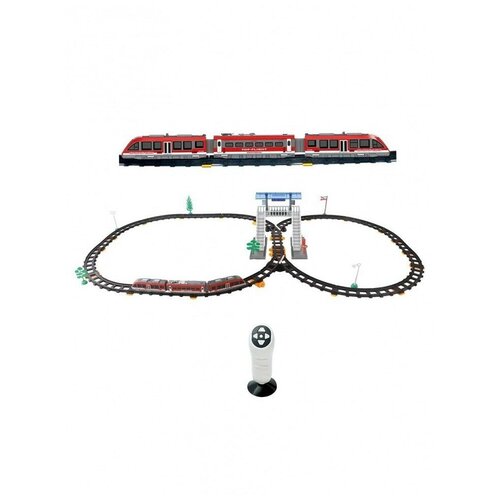 Железная дорога с пультом управления (поезд Красная стрела, длина 434 см, свет, звук) - LQ-2812Y