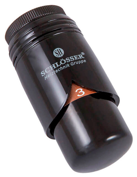 Термостатическая головка Schlosser BRILLANT M30x1,5 SH, Черный