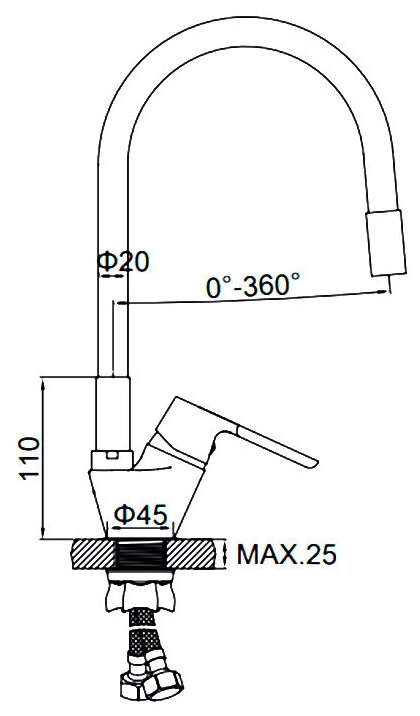 Смеситель Ledeme L4153-9 для кухни - фотография № 2