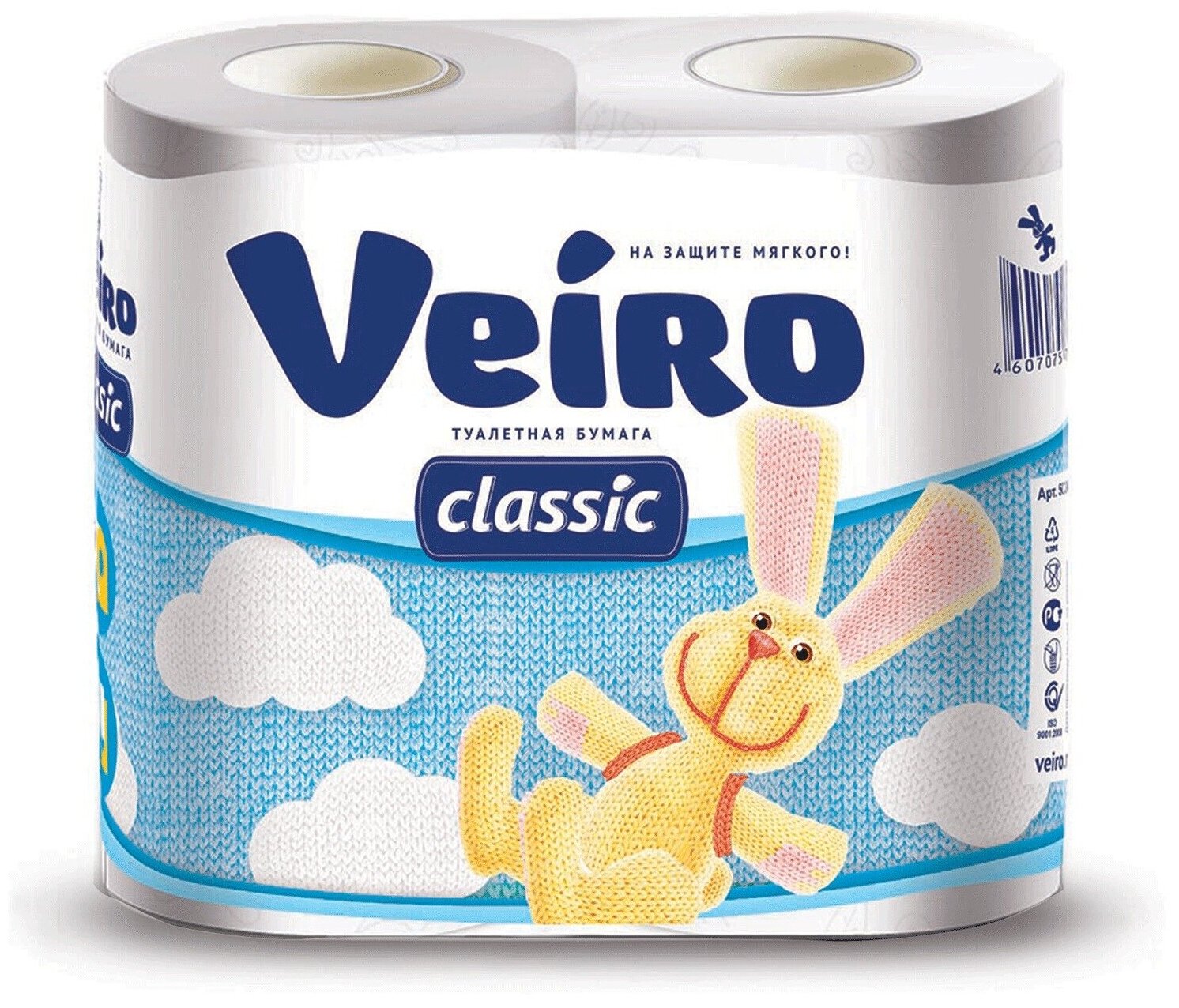 Туалетная бумага Veiro Classic белая двухслойная 4 рул.