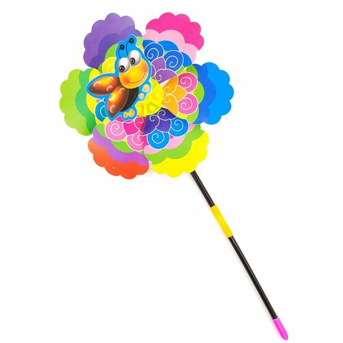 Ветерок детский на палочке, вертушок, игрушка детская, цвета Микс, 50см