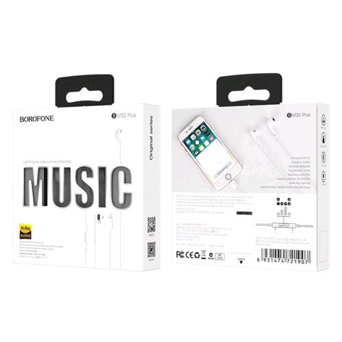 Гарнитура Lightning BM32 Plus Borofone белые 93600₽