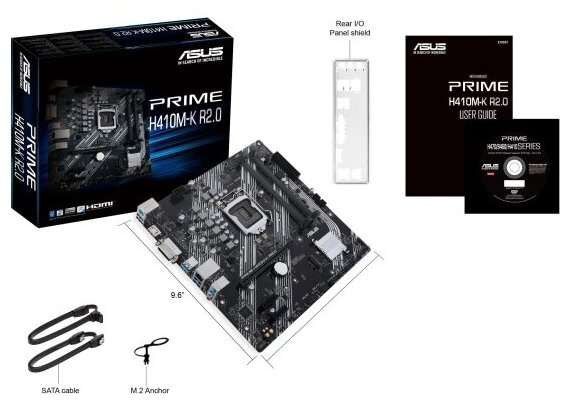 Материнская плата ASUS Prime H410M-K R20 H470 Socket-1200 2xDDR4 4xSATA3 1xM2 1xPCI-E16x 2xUSB32 DVI-D HDMI Glan mATX