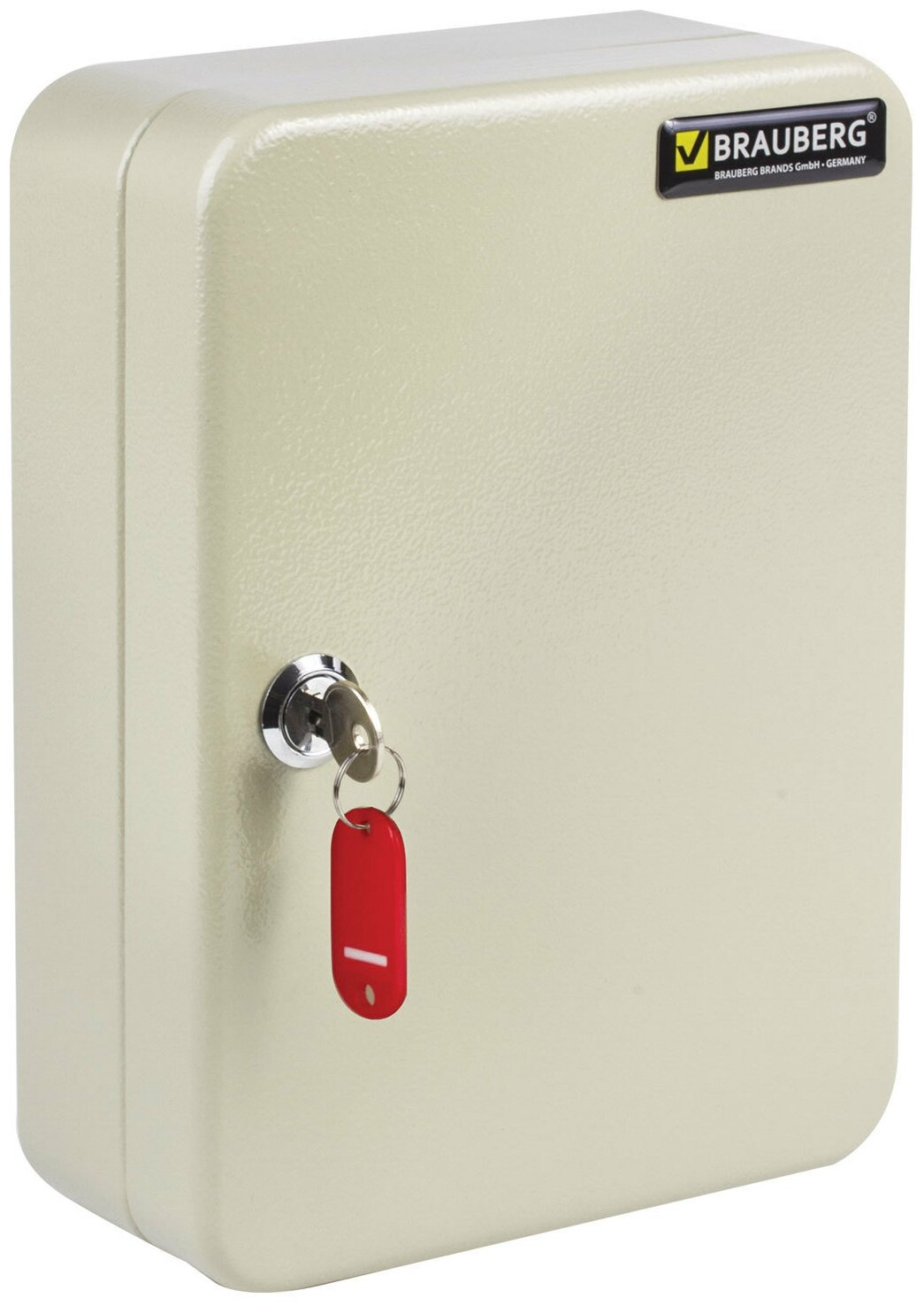 Шкафчик (Ключница) на 48 ключей BRAUBERG, 250х180х80 мм, с замком, +48 брелоков, серый, 290338