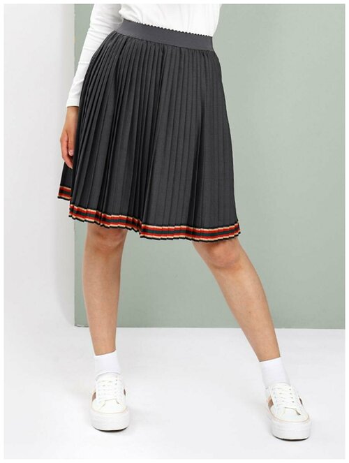 Школьная юбка Noble People, плиссированная, с поясом на резинке, размер 158, серый