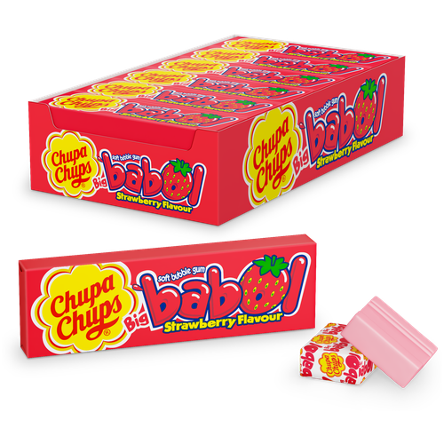 Жевательная резинка Chupa Chups BIG BABOL со вкусом клубники, 24шт по 21г