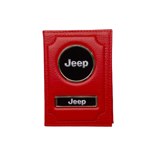 Обложка для автодокументов и паспорта Jeep (джип) кожаная флотер