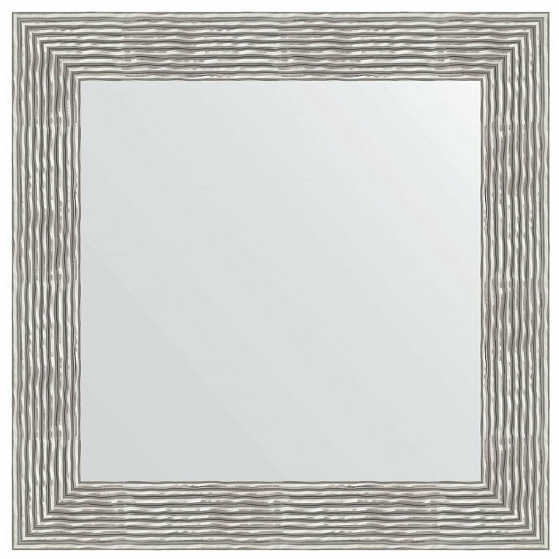 Зеркало Evoform Definite 700x700 в багетной раме 90мм, волна хром BY 3153