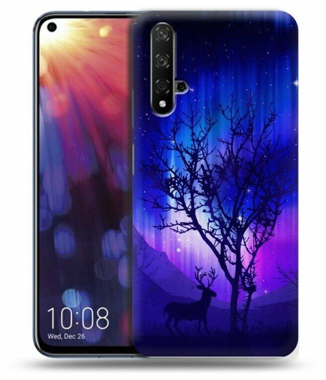 Дизайнерский пластиковый чехол для Huawei Nova 5T Северное сияние