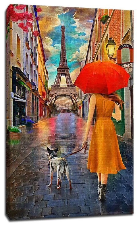 Картина Уютная стена "Дождливое утро Парижа" 40х60 см