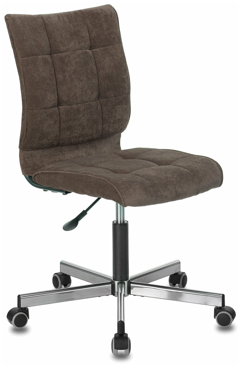Кресло офисное BRABIX "Stream MG-314" без подлокотников пятилучие серебристое ткань коричневое 532393 MG-314_532393