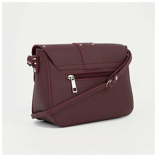 фото Мессенджер, отдел на клапане, наружный карман, регулируемый ремень, цвет бордовый textura