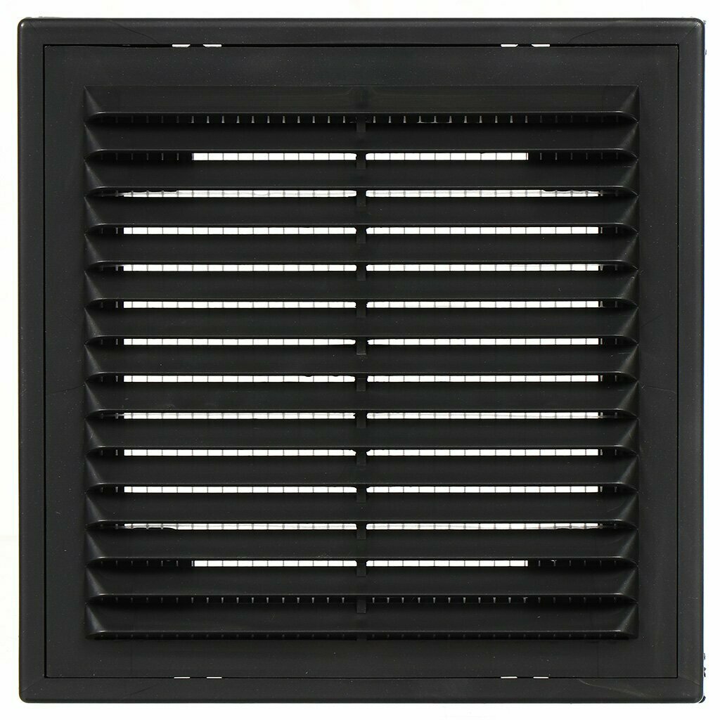 фото Решетка вентиляционная пластик, вытяжная, 150х150 мм, с рамкой, графит, Viento, Серия ВР