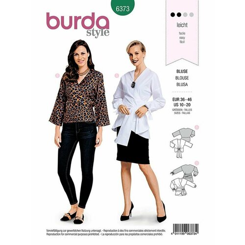 Выкройка Burda 6373 Блузка выкройка burda 6578 блузка