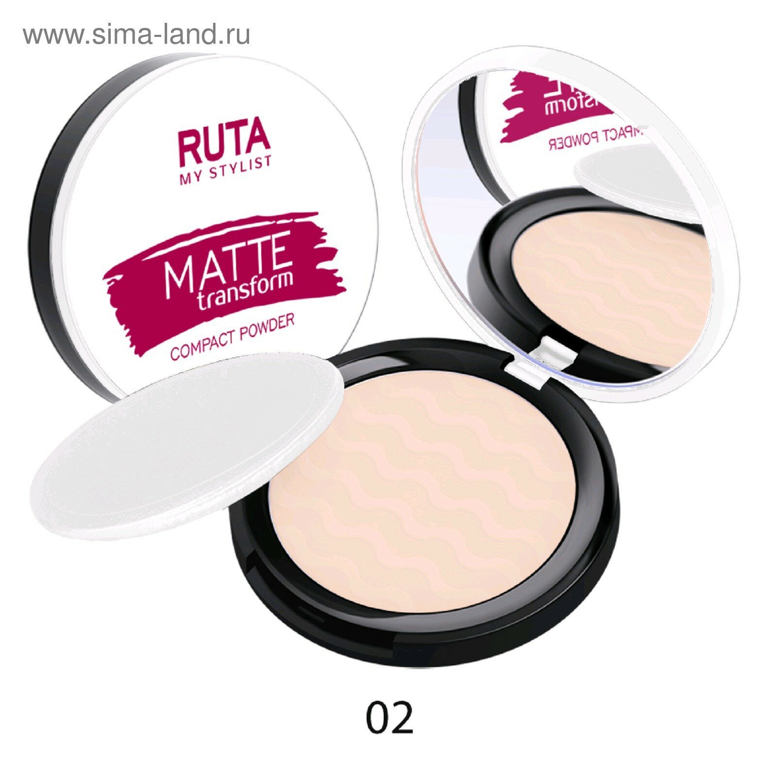 Компактная пудра для лица Ruta Matte Transform т.02 Светлый беж 7 г