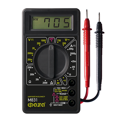 Мультиметр цифровой M831 +звук ФАZА